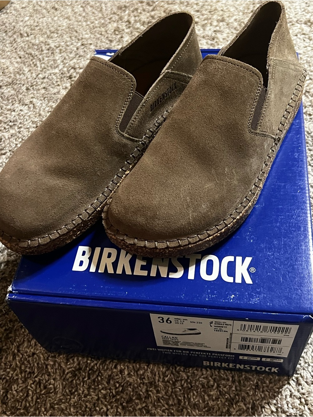 Birkenstock Women’s Callan Slip-On Suede Loafers in Brown, 36 -230mm (5.5)